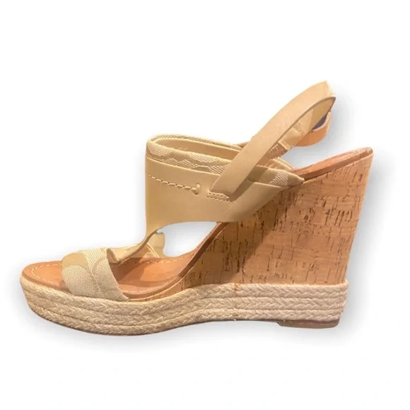 Coach Beige Wedge Sandals - Picture 6 of 6